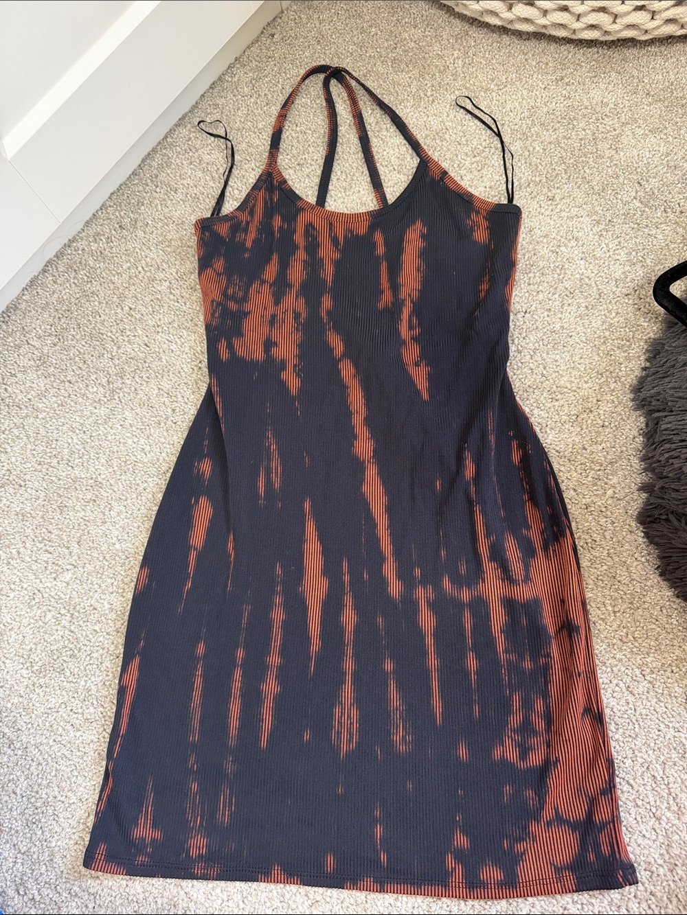 Double Zero Acid Washed Black Ribbed Tank Dress